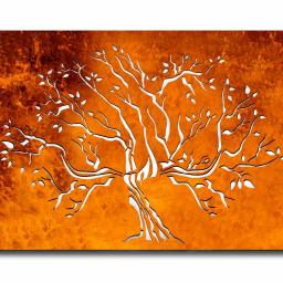 Obraz Drzewo 1200x800, stal corten (przypominająca powłokę rdzy)