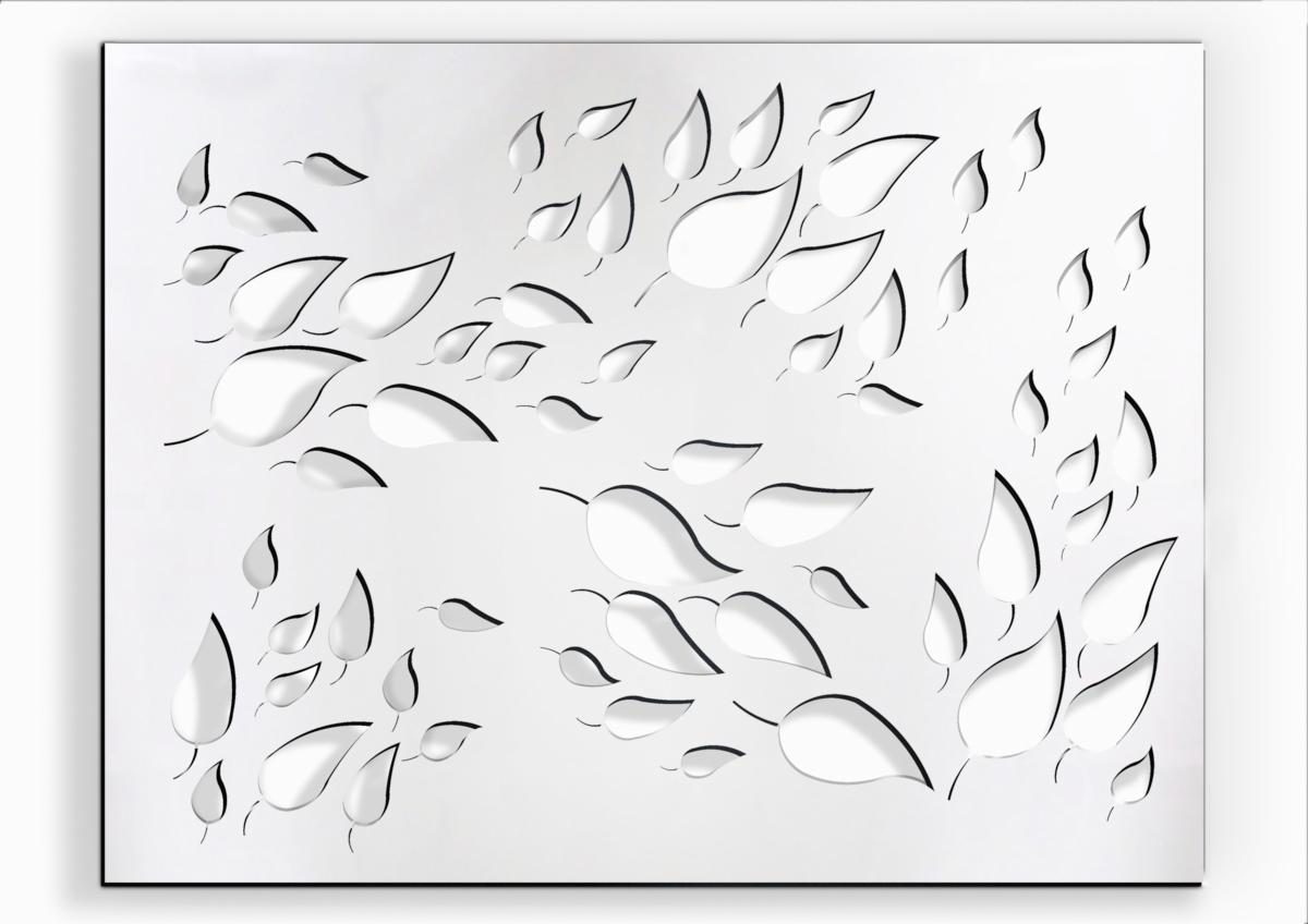 Obraz Liście na wietrze 650x850 mm- stal nierdzewna szczotkowana