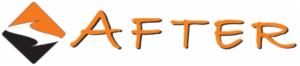 Graficzne logo firmy z pomarańczowym symbolem i napisem 'AFTER' w pasującej kolorystyce na białym tle. Prosty, nowoczesny design.