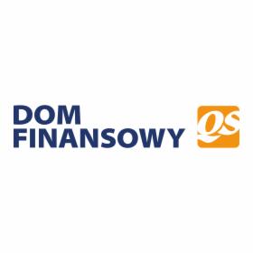 Logo Dom Finansowy QS na białym tle, z napisem 'DOM FINANSOWY' w kolorze granatowym i pomarańczowym kwadratem z białym napisem 'QS' po prawej stronie.