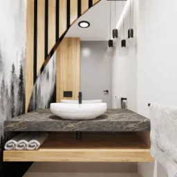 Nowoczesny projekt małego wc/toalety - projekty inspiracje aranżacje 2021