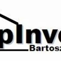 Logo firmy OppInvest Bartosz Ruksztio z symbolem domu w górnej części napisu.