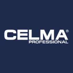 Logo Celma Professional na granatowym tle. Biały napis CELMA z symbolem zarejestrowanego znaku towarowego oraz słowo PROFESSIONAL pod spodem.