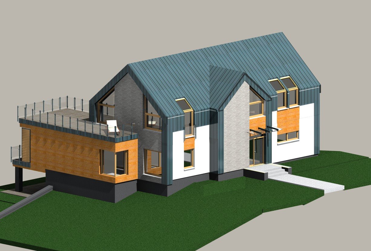 Koncepcja budynku mieszkalnego jednorodzinnego - Mechelinki