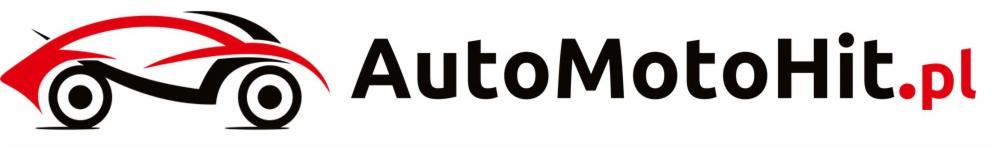 Logo firmy AutoMotoHit.pl z stylizowanym czerwono-czarnym symbolem samochodu.