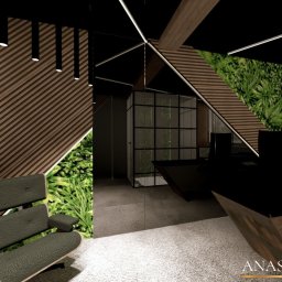 Projekt pomieszczenia biurowego w domu jednorodzinnym. Projektowanie wnętrz Poznań, ANASTHA® DESIGN , Architekt wnętrz: Anna Trawczyńska