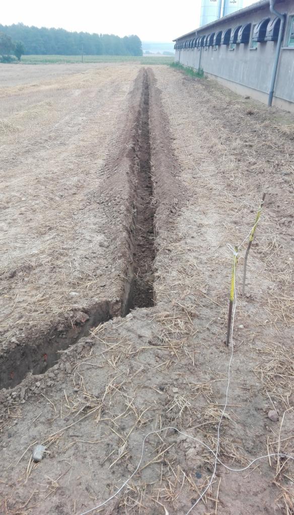 Wykop pod ogrodzenie koparką łańcuchową