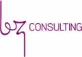 Logo firmy z napisem 'bz CONSULTING', utrzymane w odcieniach fioletu, na białym tle.