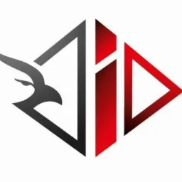 Logo firmy z Leżajska przedstawiające stylizowaną głowę orła wkomponowaną w geometryczny kształt rombu z czerwonym akcentem.