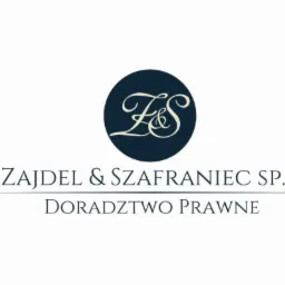 Eleganckie logo kancelarii prawnej Zajdel & Szafraniec Sp. J. z monogramem 'Z&S' w granatowym okręgu i napisem 'Doradztwo Prawne' poniżej.