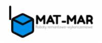 Logo firmy MAT-MAR oferującej roboty remontowo-wykończeniowe, z niebieskim sześcianem i anteną.