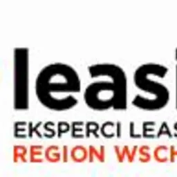 Logo firmy GO Leasing, eksperci leasingu dla regionu wschodniego, z pomarańczowym symbolem graficznym i czarnym napisem 'leasing'.