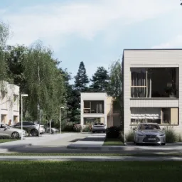 Projekt osiedla w zabudowie szeregowej. Wrocław