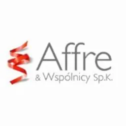 Logo firmy Affre & Wspólnicy Sp.K. z czerwoną wstążką po lewej stronie nazwy.