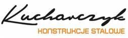Logo firmy Kuchararczyk Konstrukcje Stalowe w kolorze czarnym i złotym na białym tle.