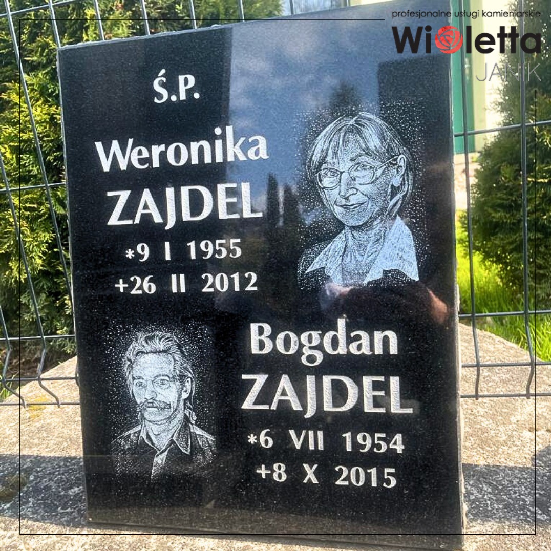 Tablica nagrobna z portretem – indywidualne grawerowanie zdjęć i napisów w granicie, trwała i estetyczna pamiątka.
