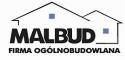 Logo firmy ogólnobudowlanej MALBUD z motywem graficznym domu w górnej części.