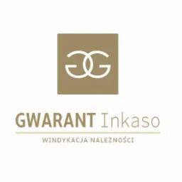 Logo firmy GWARANT Inkaso z symbolem dwóch splecionych liter G w kwadracie i napisem 'WINDYKACJA NALEŻNOŚCI' poniżej.
