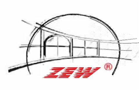 Szkic koncepcyjny okna z łukiem, nakreślony czarną linią, z czerwonym logotypem firmy w dolnej części kadru.