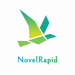 Logo firmy NovelRapid przedstawiające stylizowanego ptaka w locie, złożonego z geometrycznych kształtów w odcieniach zieleni i żółci, umieszczone nad nazwą firmy w kolorach niebiesko-zielonych.