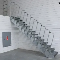 Schody przemysłowe stalowe na halę, schody na antresole w hali. Schody na zewnątrz ocynkowane