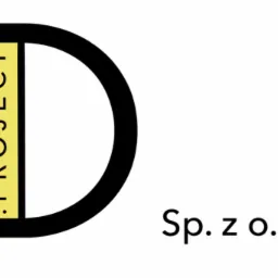 Logo firmy: czarna litera D z żółtym prostokątem z napisem '.PROJECT' pionowo po lewej stronie oraz dopiskiem 'Sp. z o.o.' po prawej stronie.