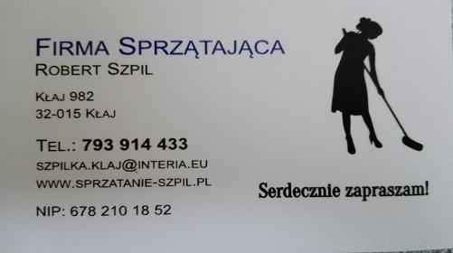 Firma sprzatająca Robert Szpil - Mycie okien Kłaj