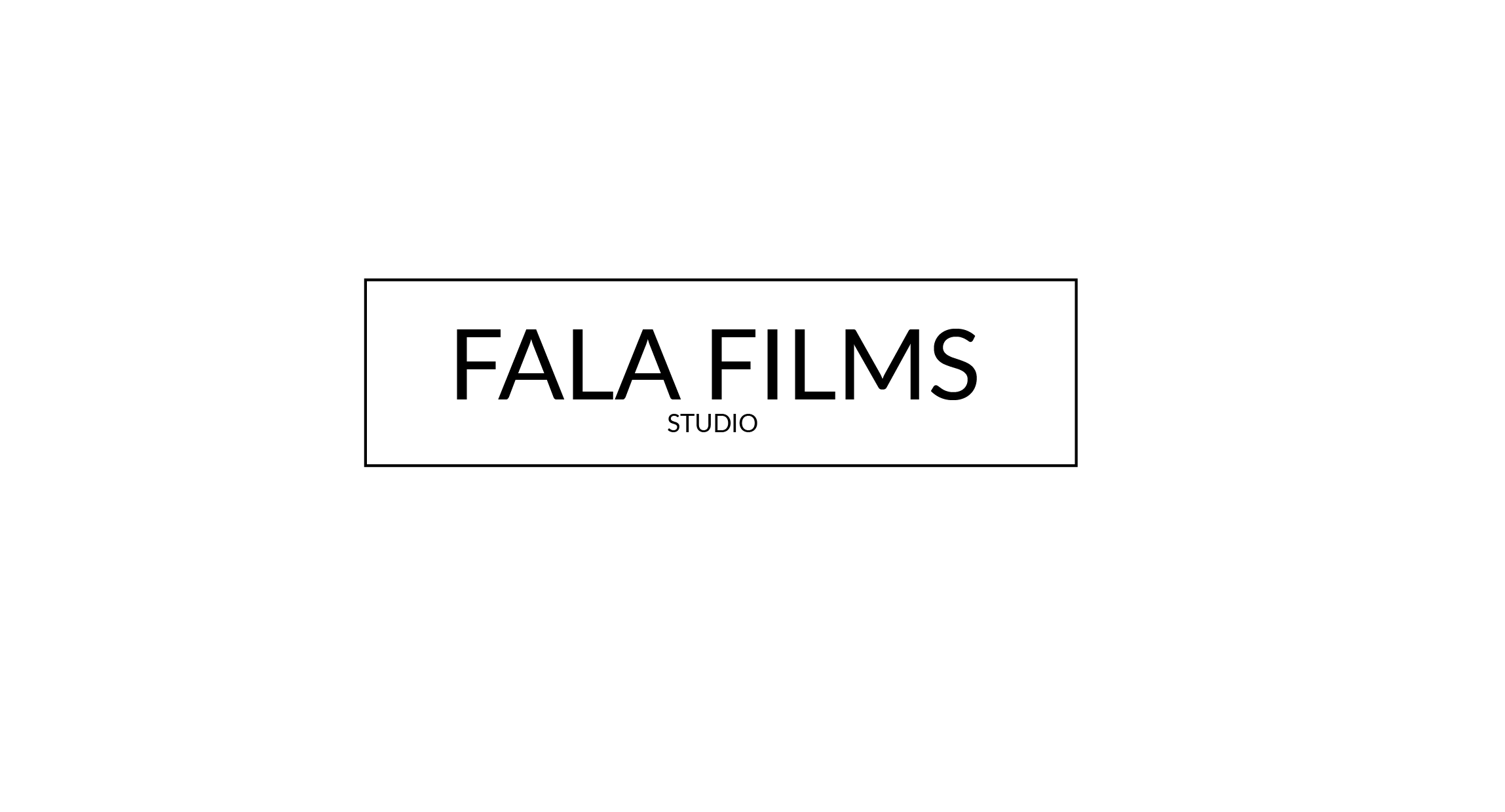 Logo firmy Fala Films Studio, czarny tekst w prostokątnej ramce na białym tle.