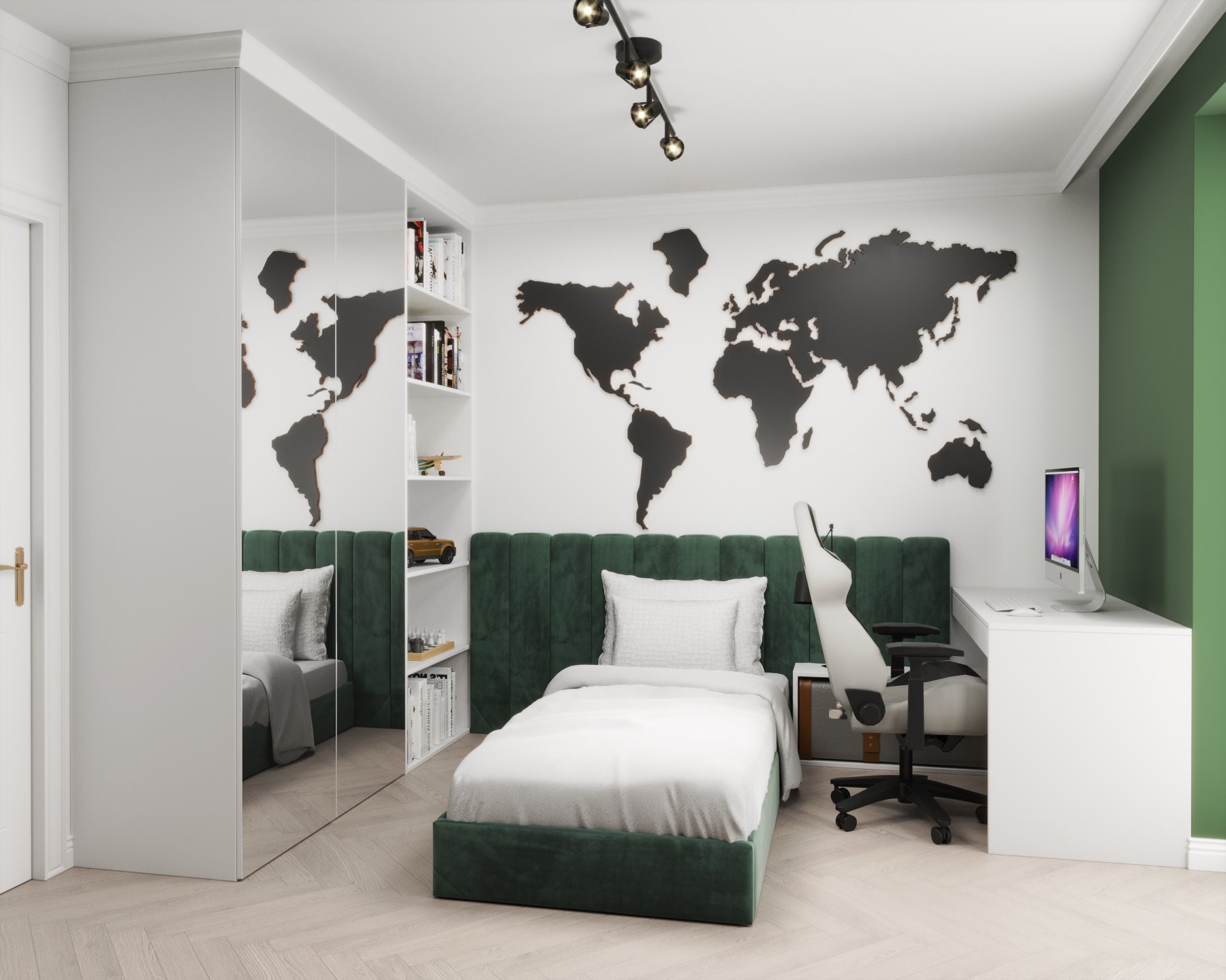 Sypialnia chłopca w mieszkaniu we Wrocławiu (75mkw)