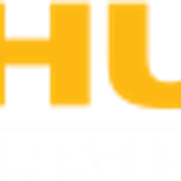 Logo firmy Budohurt.pl, oferującej materiały budowlane, z napisem w kolorze żółto-białym na czarnym tle.