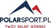 Logo sklepu internetowego POLARSPORT.PL z Krakowa, specjalizującego się w odzieży i sprzęcie górskim. Grafika przedstawia stylizowaną górę w kolorach niebieskim i czerwonym. Poniżej napis 'TWÓJ...