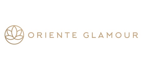 Logo firmy Oriente Glamour z symbolem kwiatu lotosu.