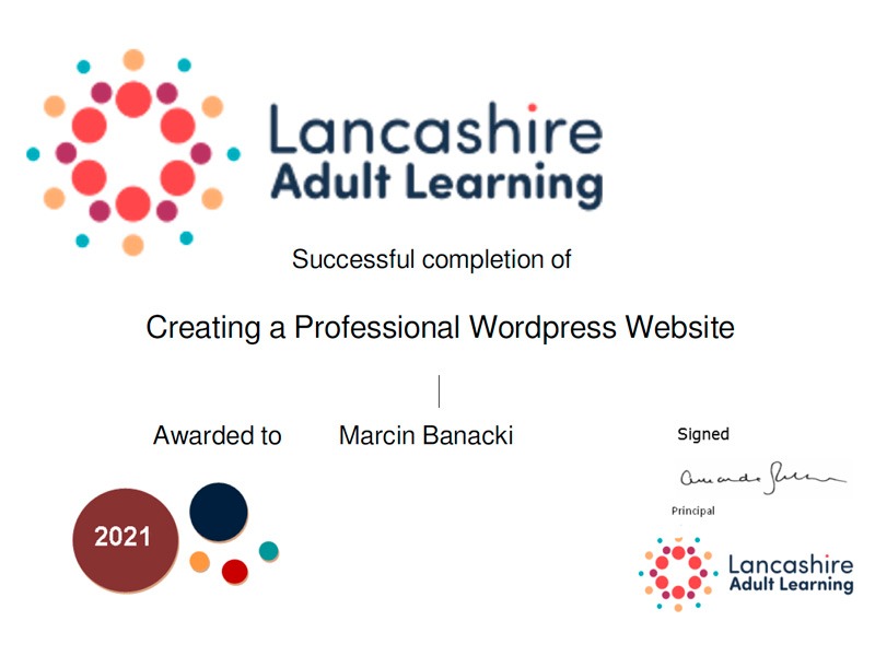 Nagroda kursu: Tworzenie profesjonalnej strony internetowej Wordpress