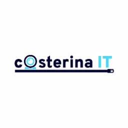 Logo firmy 'cOsterina IT' z symbolem kamery w miejscu litery 'O' i kablem sieciowym podkreślającym nazwę.