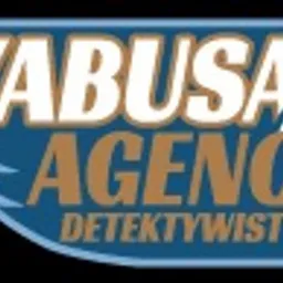 Logo Agencji HAYABUSA Detektywistyczna z motywem graficznym głowy orła w kolorach niebieskim, brązowym i białym na czarnym tle.