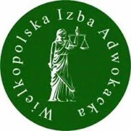 Zielone logo Wielkopolskiej Izby Adwokackiej z wizerunkiem Temidy trzymającej wagę sprawiedliwości.