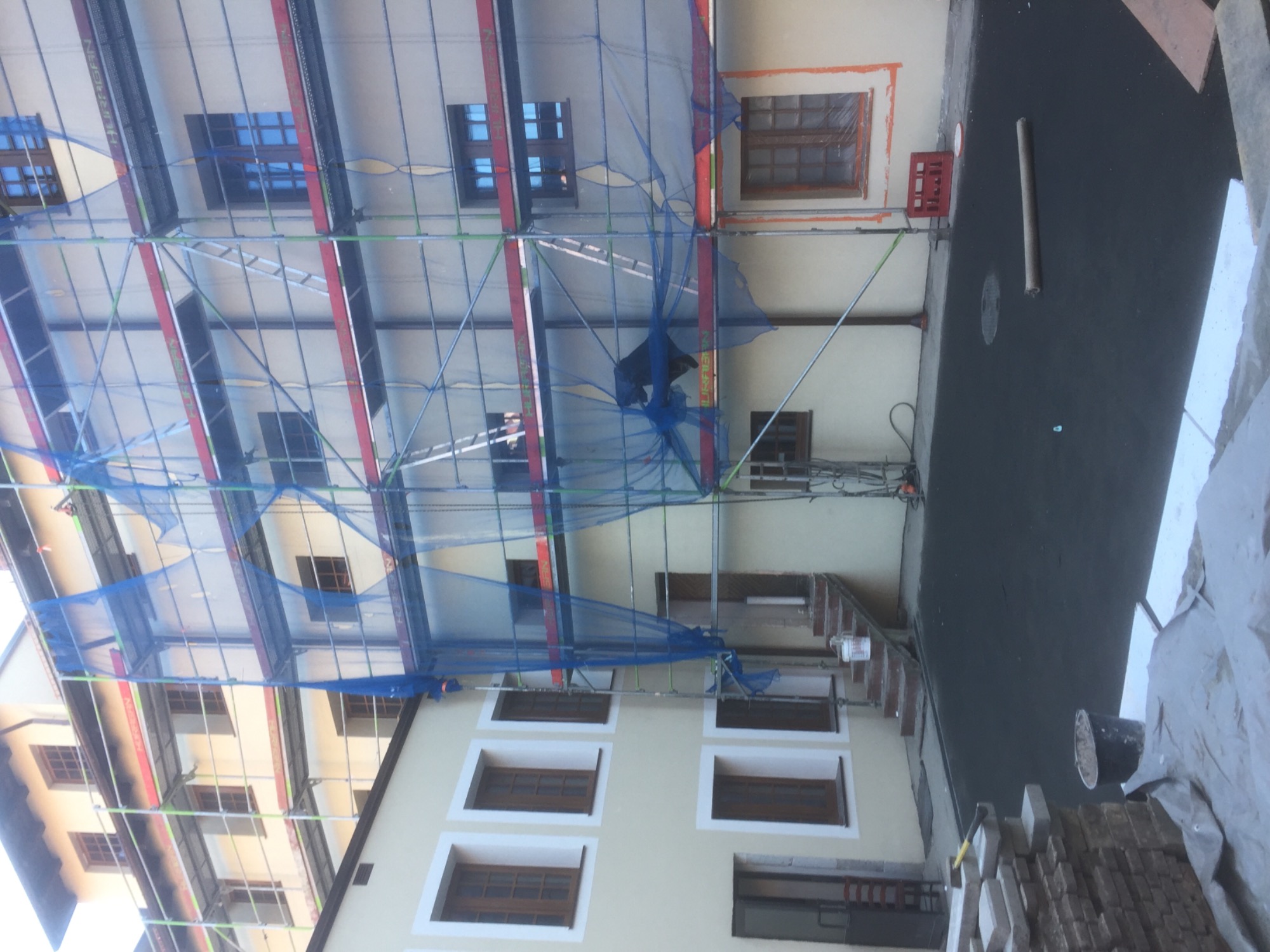 Elewacja i płac pod ogród zimowy. centrum spotkań ojców franciszkanów gdansk