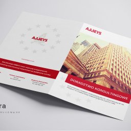 Projek broszury reklamowej dla lidera w pozyskiwaniu dotacji z funduszy Unii Europejskiej - firmy ABBEYS