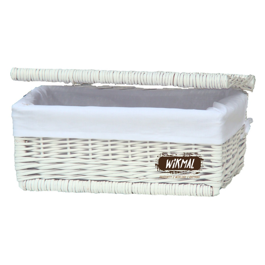 Kuferki wiklinowe w kolorze białym