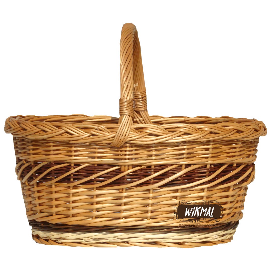 Wiklinowe koszyki na zakupy i grzyby