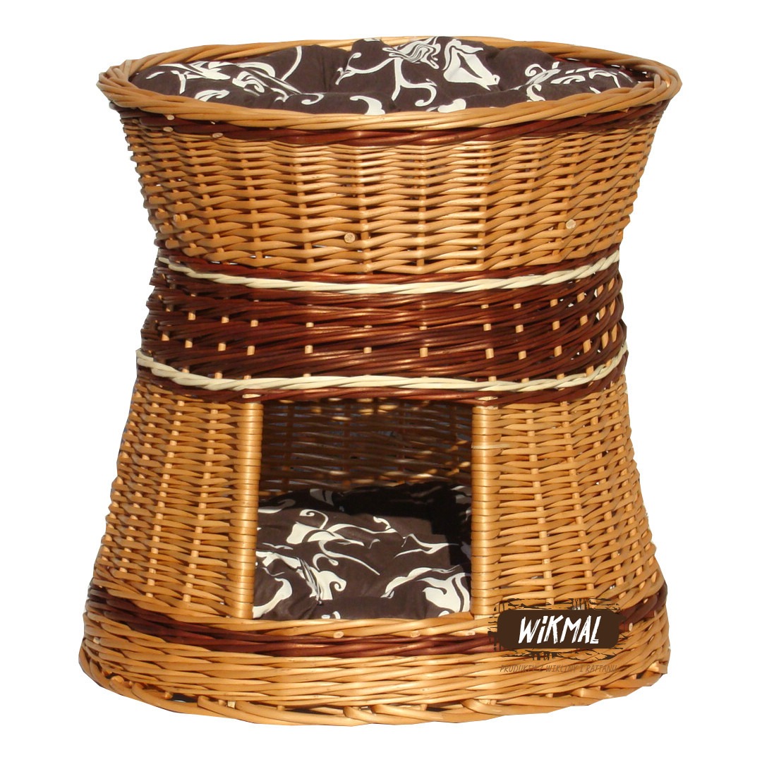 Domek, leżak wiklinowy dla kota