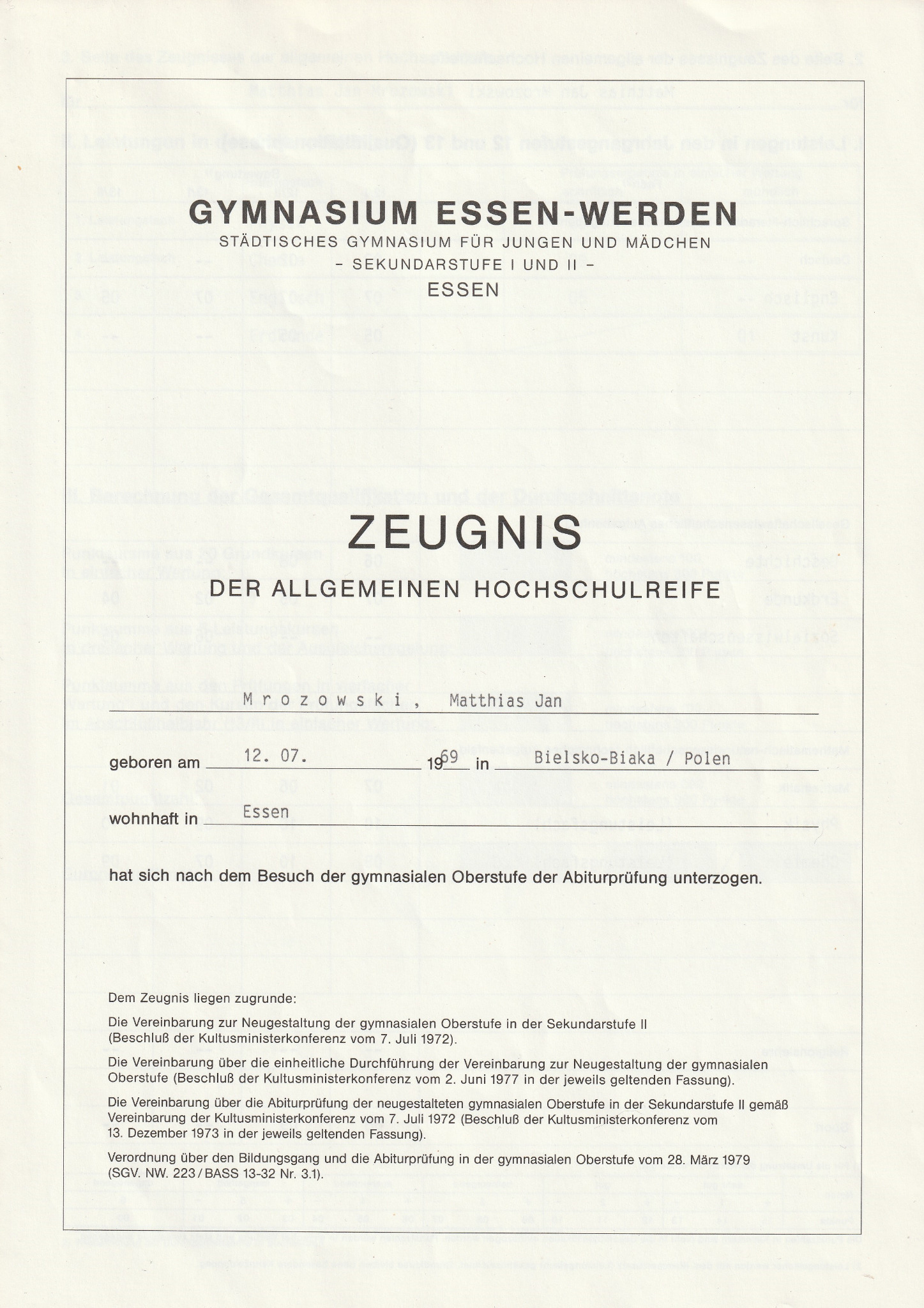 Świadectwo - Niemiecka Matura