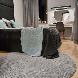 Dywan ze sznurka 6 mm, szare firany szyte na taśmie wave. Kontakt 601636605