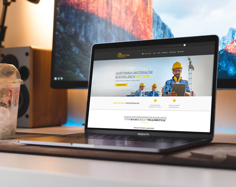 Projekt i wdrożenie strony internetowej dla hurtowni materiałów budowlanych.