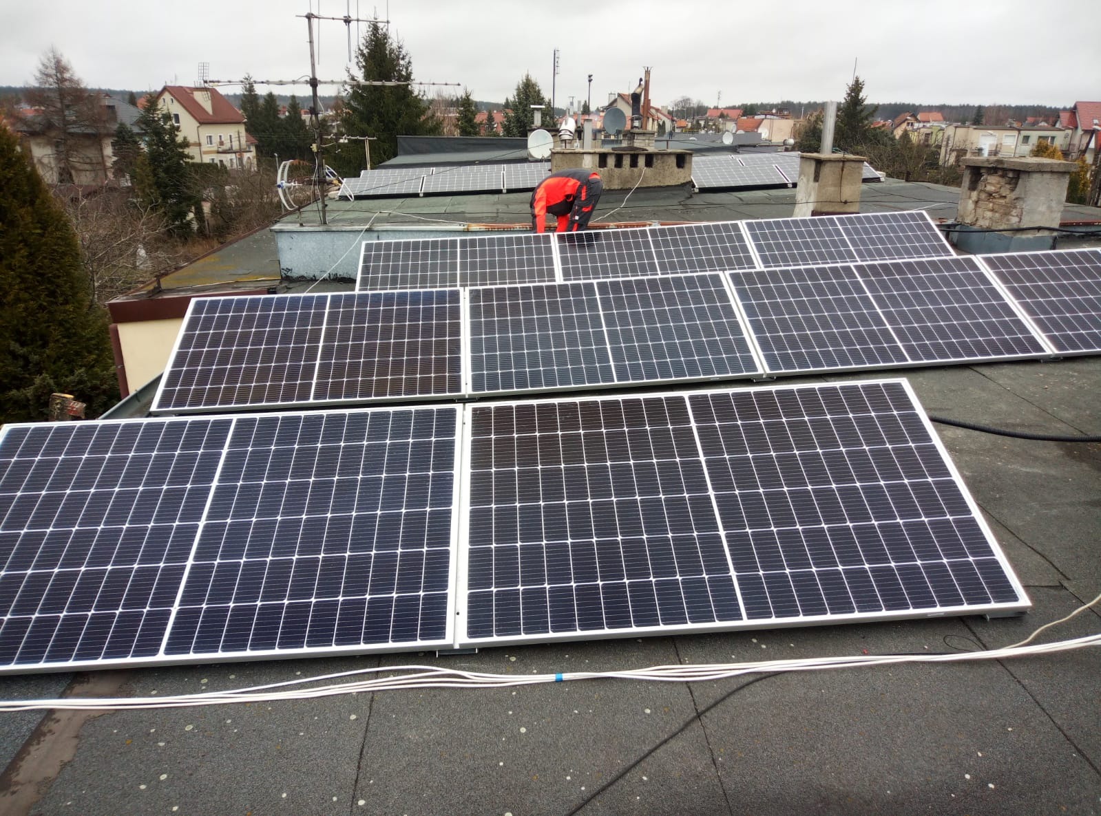 Instalacja na dachu płaskim o mocy 5,2kWp - Olsztyn