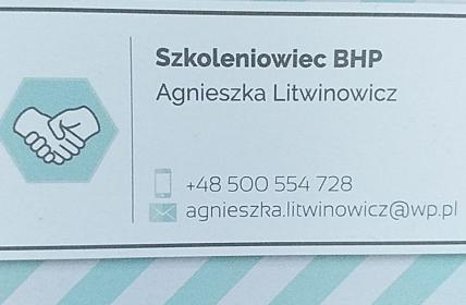 Szkoleniowiec BHP Agnieszka Litwinowicz - Szkolenia BHP Biała Podlaska