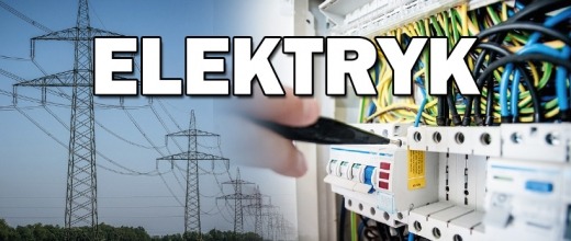 Kadr z podwójnym ujęciem: po lewej linia wysokiego napięcia, po prawej ręka elektryka mierząca napięcie w rozdzielnicy elektrycznej.
