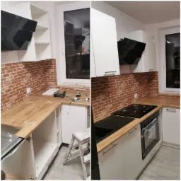 kuchnia w trakcie i po zakończeniu pracy.