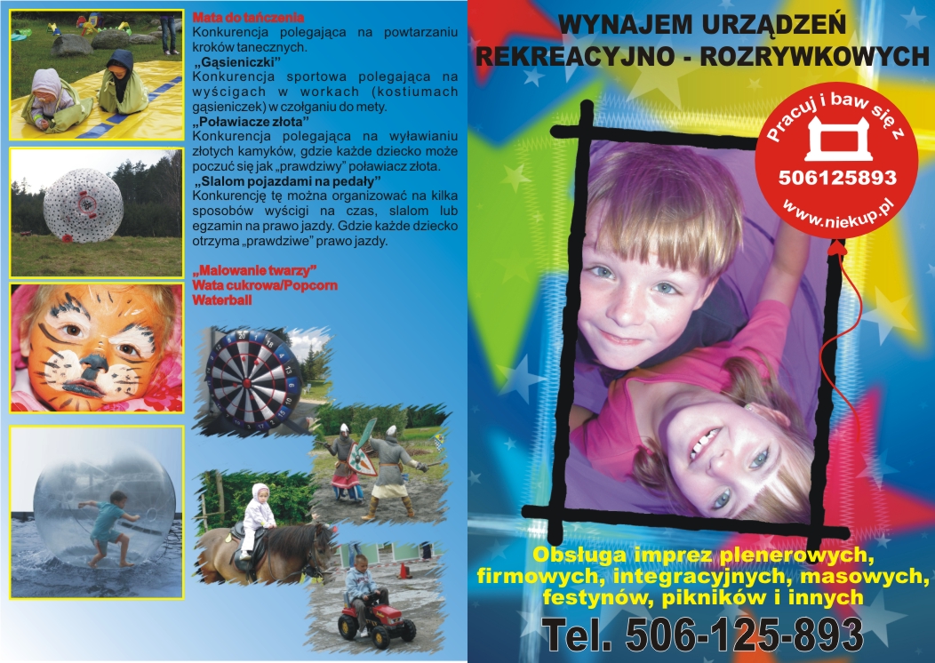 Organizacja imprez, wypożyczalnia dmuchańców