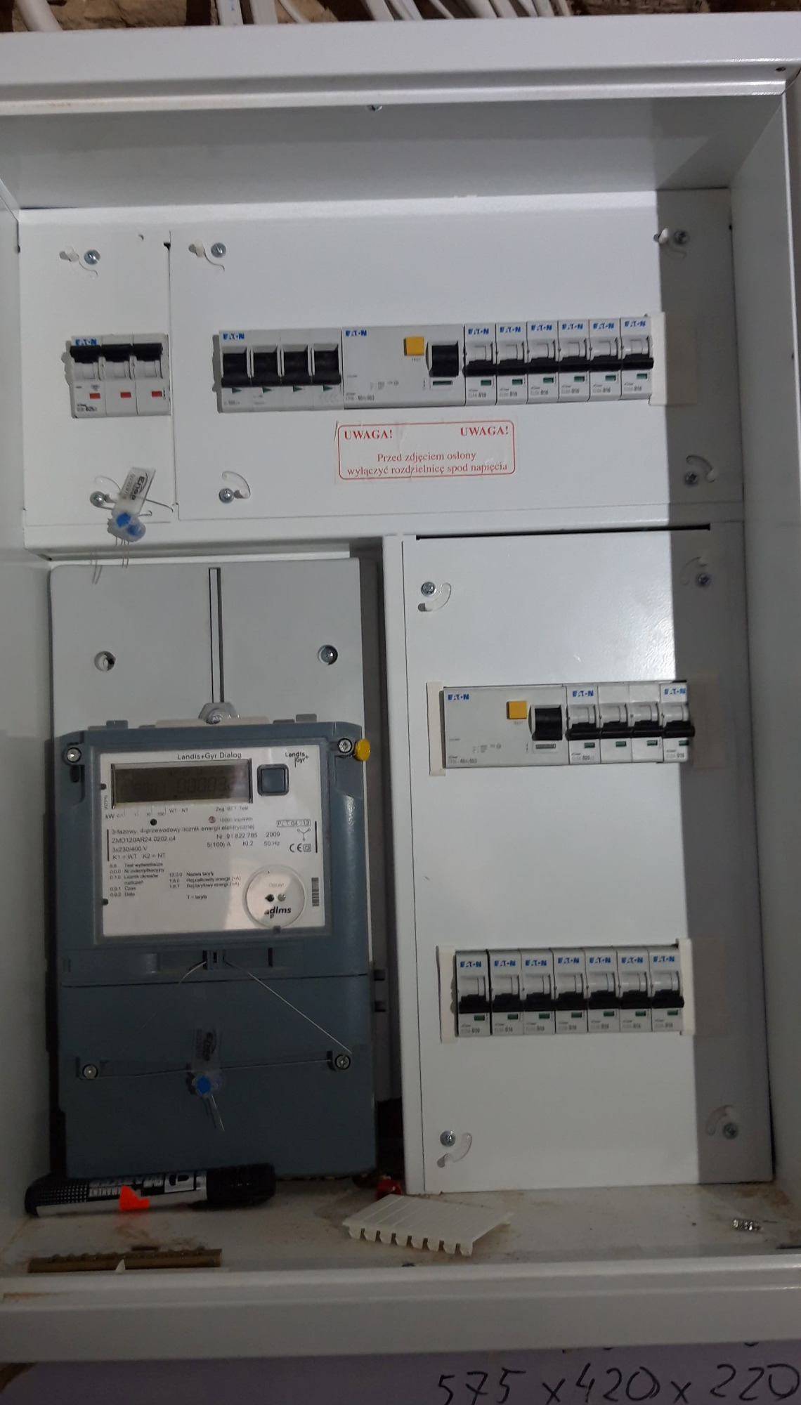 Przykładowa rozdzielnia remontowanego mieszkania.